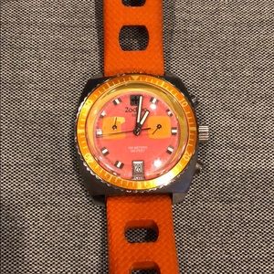 ZODIAC Orange Diver Sea Dragon Women's Watch
